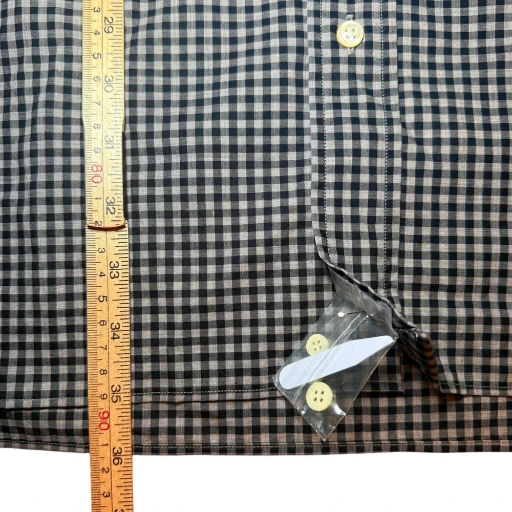 Polo Ralph Lauren Mens XLT Black Gingham Cotton Stretch Button Down Shirt L/S